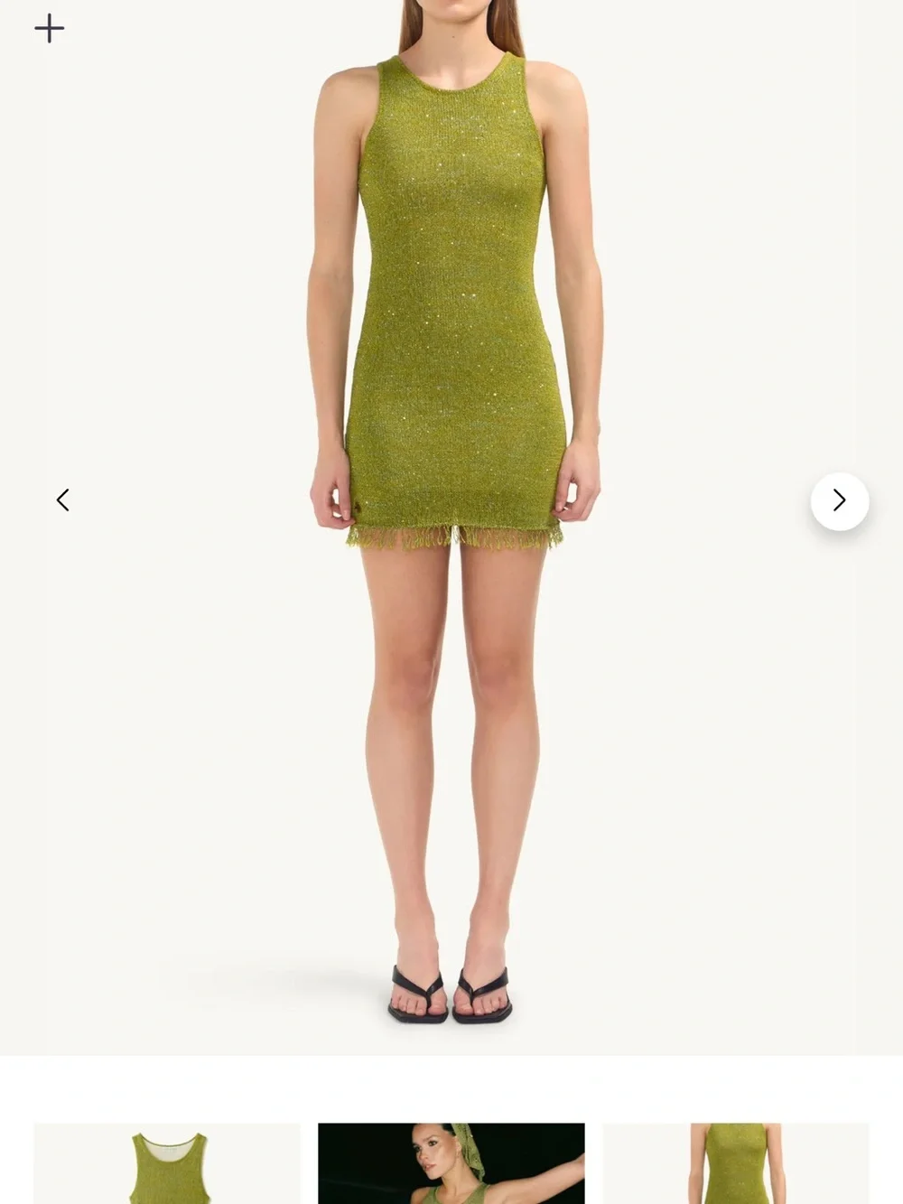 Asta Resort Natalia Mini Dress - Olive Oil Sequin - Picture 2 of 4